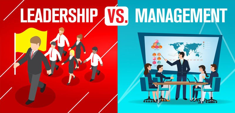 تفاوت بین مدیریت و رهبری در تصویر کاملا مشخص است